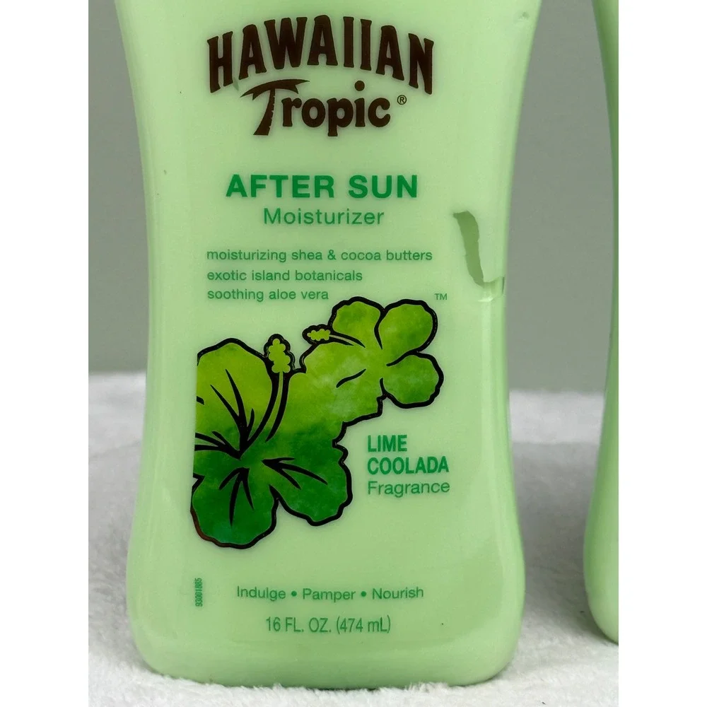 Hawaiian Tropic After Sun Moisturizer Lime Coolada 16oz Lot of 2 Aloe Vera Shea